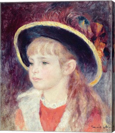 Portrait of a Young Girl in a Blue Hat, 1881 by Pierre-Auguste Renoir