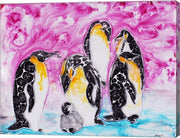 Penguins Under Magenta Sky by Natalie Talocci