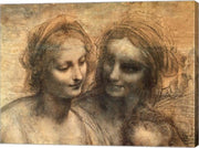 Detail of the Heads of the Virgin and St. Anne, from The Virgin and Child with SS. by Leonardo Da Vinci
