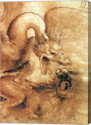 Detail of the Dragon from the drawing Fight between a Dragon and a Lion by Leonardo Da Vinci