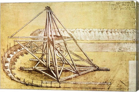 Excavating Machine,from Codex Atlanticus by Leonardo Da Vinci