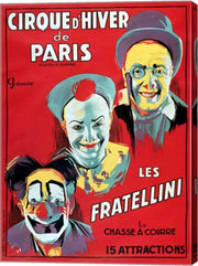 Poster advertising the 'Cirque d'Hiver de Paris' featuring the Fratellini Clowns