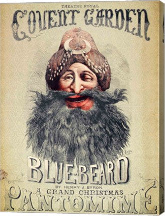 Poster for a Christmas pantomime of 'Blue Beard'