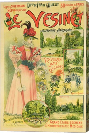 Poster for the Chemins de Fer de l'Ouest to Le Vesinet by Albert Robida