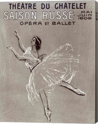 Poster for the 'Saison Russe' at the Theatre du Chatelet, 1909 by Valentin aleksandrovich Serov