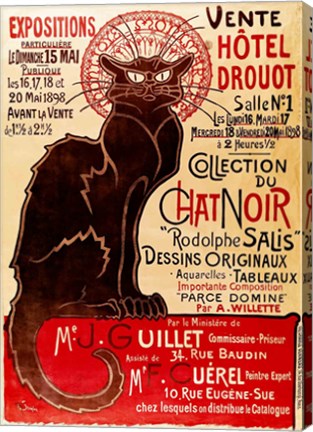 Poster advertising an exhibition of the 'Collection du Chat Noir' Cabaret by Theophile-Alexandre Steinlen