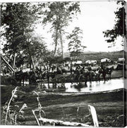 Federal battery fording a tributary of the river Rappahannock on battle day