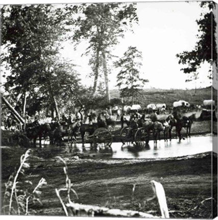 Federal battery fording a tributary of the river Rappahannock on battle day