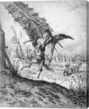 Don Quixote and the Windmills by Gustave Dore