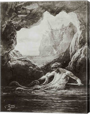 Gilliatt struggles with the giant octopus by Gustave Dore