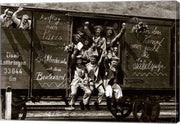 German Soldiers in a Railroad Car on the Way to the Front