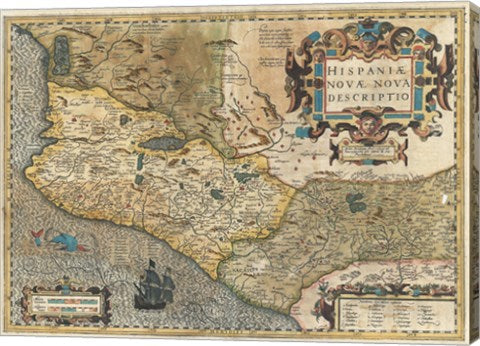 1606 Hondius and Mercator Map of Mexico
