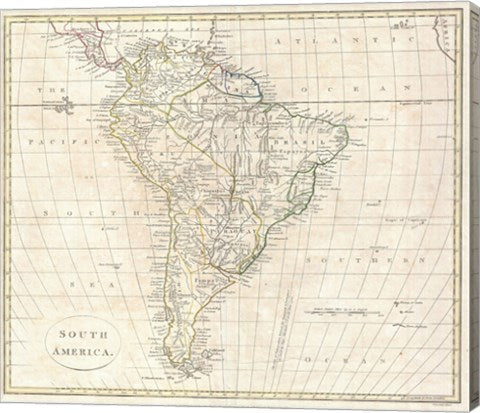 1799 Far Clement Cruttwell Map of South America