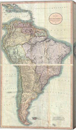 1807 Close up Cary Map of South America