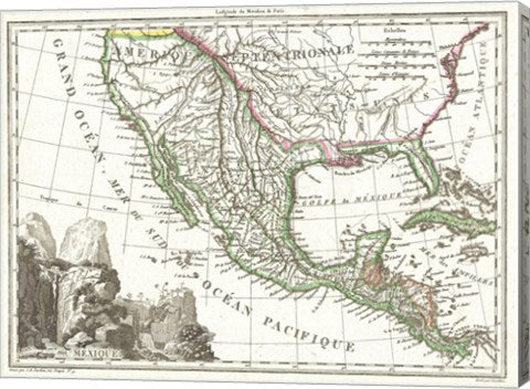 1810 Tardieu Map of Mexico, Texas and California