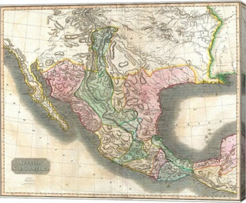 1814 Thomson Map of Mexico and Texas