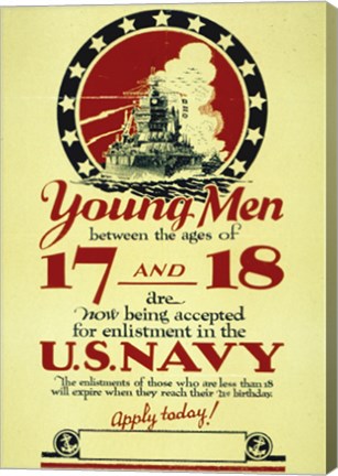 Young Men Now Being Accepted for Enlistment