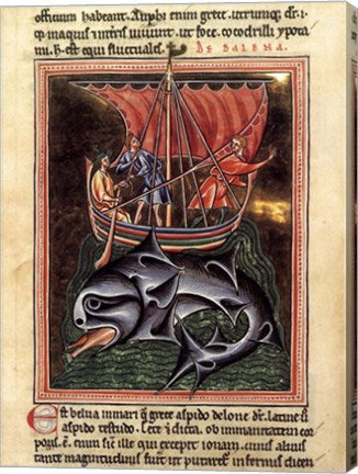 12th Century Painters - On Whales Folio from a Bestiary