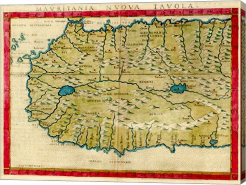 1561 Map of West Africa by Girolamo Ruscelli