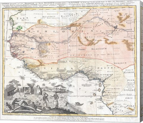 1743 Homann Heirs Map of West Africa
