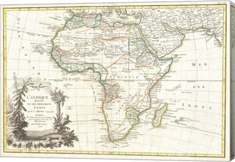1762 Janvier Map of Africa
