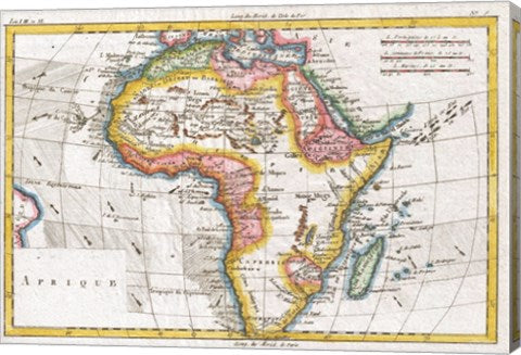 1780 Raynal and Bonne Map of Africa