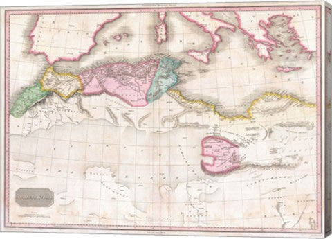 1818 Pinkerton Map of Northern Africa and the Mediterranean