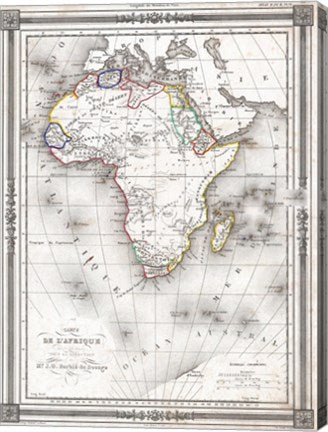 1852 Bocage Map of Africa