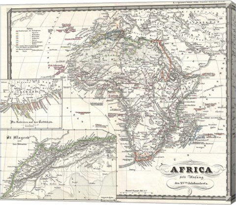 1855 Spruner Map of Africa Since the Beginning of the 15th Century