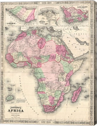 1864 Johnson Map of Africa