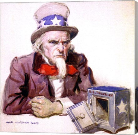 James Montgomery Flagg  -Uncle Sam With Empty Treasury 1920