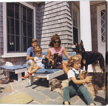 Photograph of Kennedy Family with Dogs During a Weekend at Hyannisport