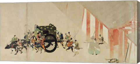 Emperor Nijo escaping from the Imperial Palace to the Rokuhara mansi