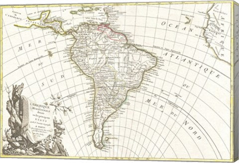 1762 Janvier Map of South America