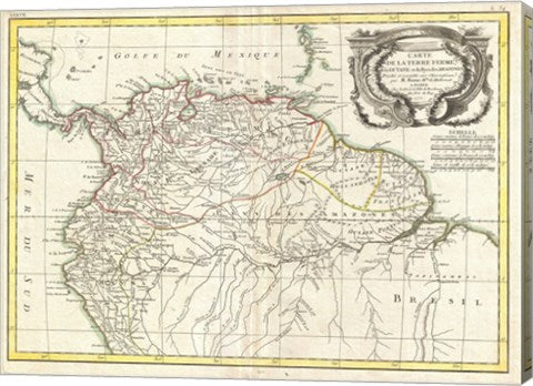 1771 Bonne Map of Tierra Firma