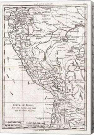 1780 Raynal and Bonne Map of Peru