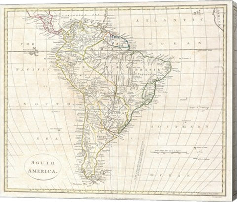 1796 Mannert Map of North America and South America