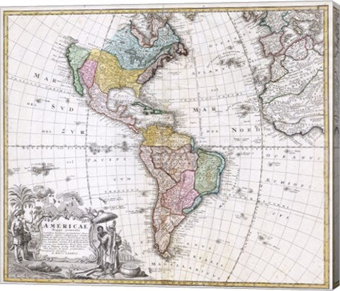 1846 Homann Heirs Map of North America