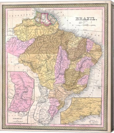 1850 Mitchell Map of Brazil, -1849