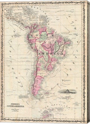1862 Johnson Map of South America