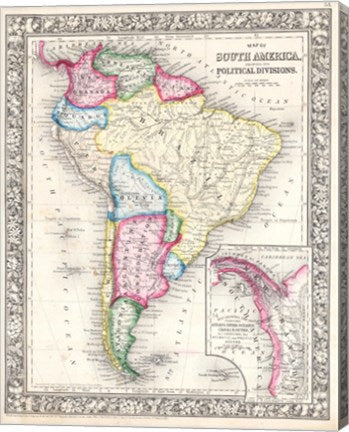 1864 Mitchell Map of South America