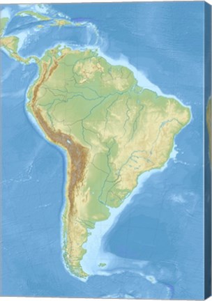 South America relief location map