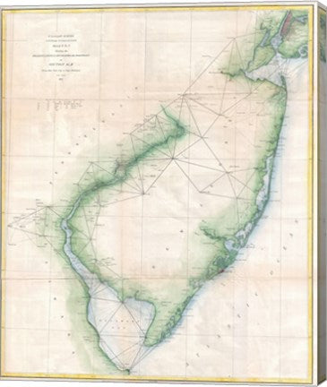 1873 U.S. Coast Survey Chart NJ and the Delaware Bay