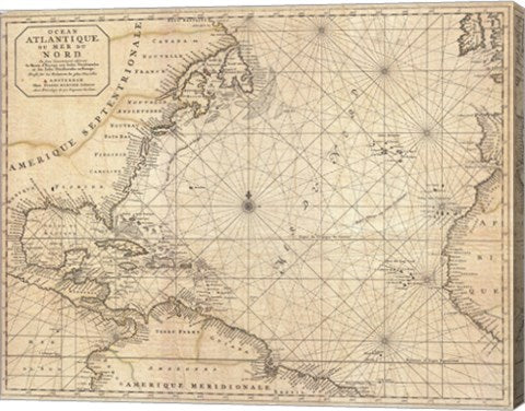 1683 Mortier Map of North America, the West Indies, and the Atlantic Ocean