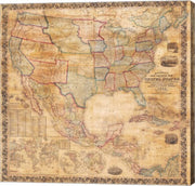 1856 Mitchell Wall Map of the United States and North America