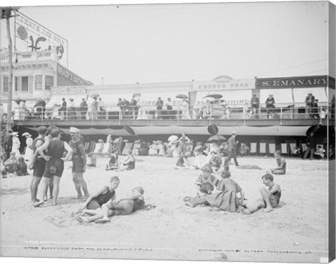 Boardwalk from the beach, Atlantic City, NJ