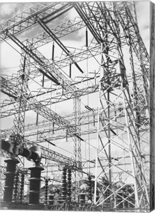 Photograph Looking Up at Wires of the Boulder Dam Power Units, 1941