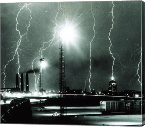 Lightning storm over Boston - 1967