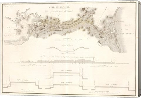 Canal du Cape-Cod Massachusetts, 1834 map