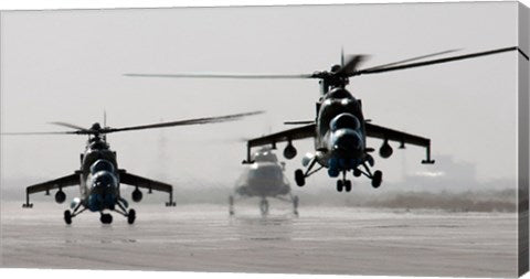 MI-35 attack helicopters from the Afghan National Army Air Corps